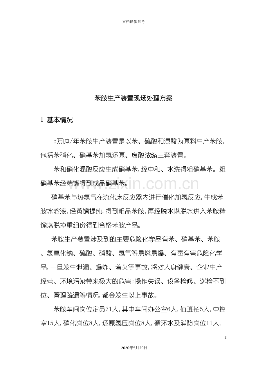 苯胺生产装置现场处置方案解析.doc_第2页