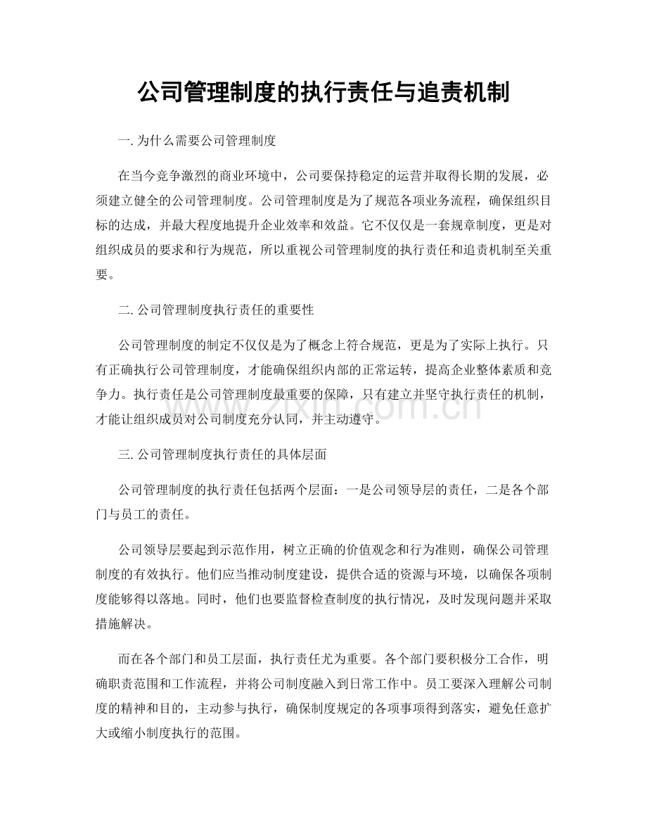 公司管理制度的执行责任与追责机制.docx_第1页