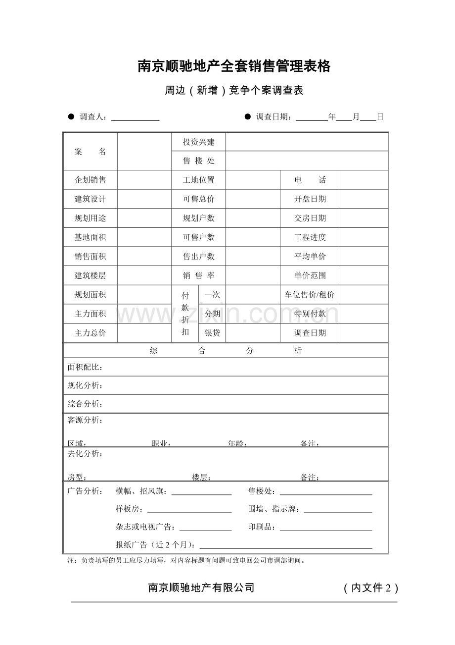 南京顺驰地产全套销售管理表格.doc_第1页