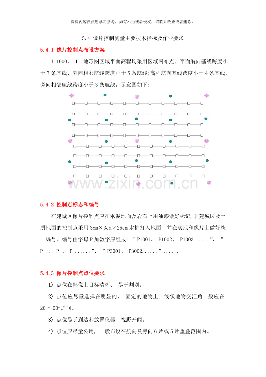 测绘行业像片控制测量主要技术指标及作业要求样本.doc_第1页