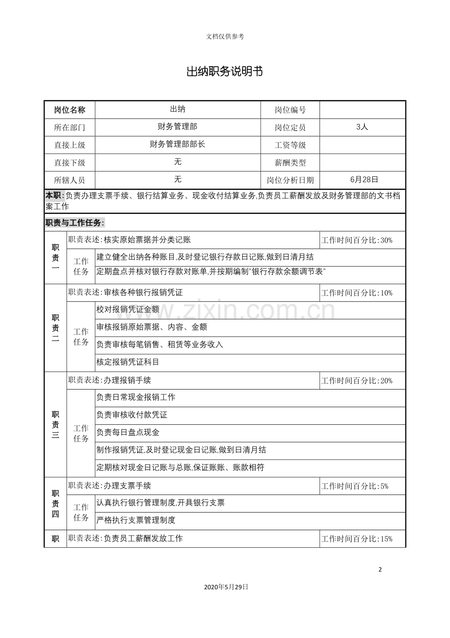 集团亚太区出纳职务说明书.doc_第2页