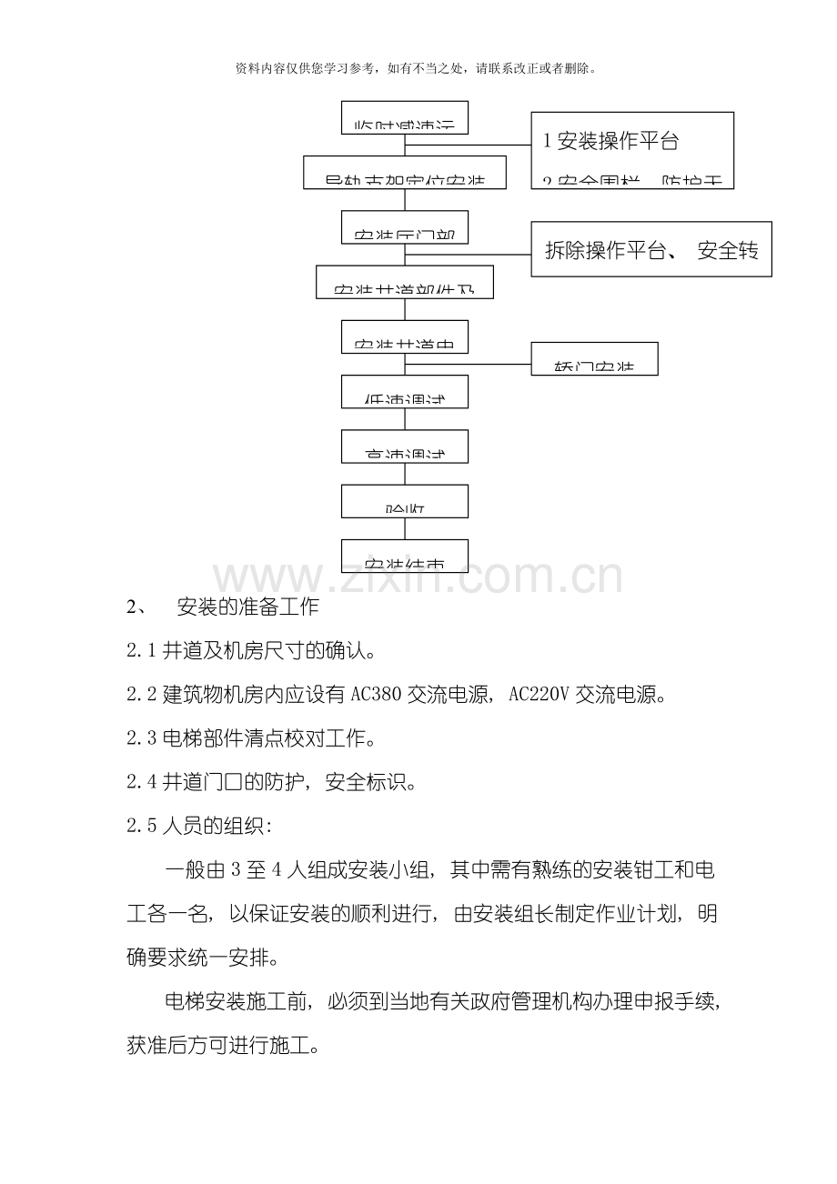 电梯无脚手架安装工艺样本.doc_第3页