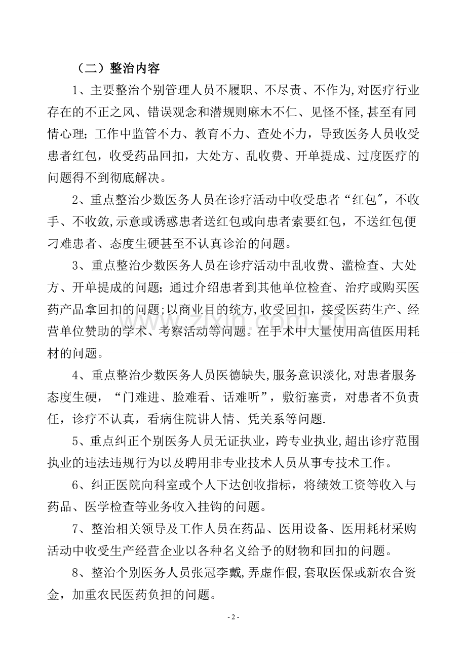 医院专项整治方案.doc_第2页