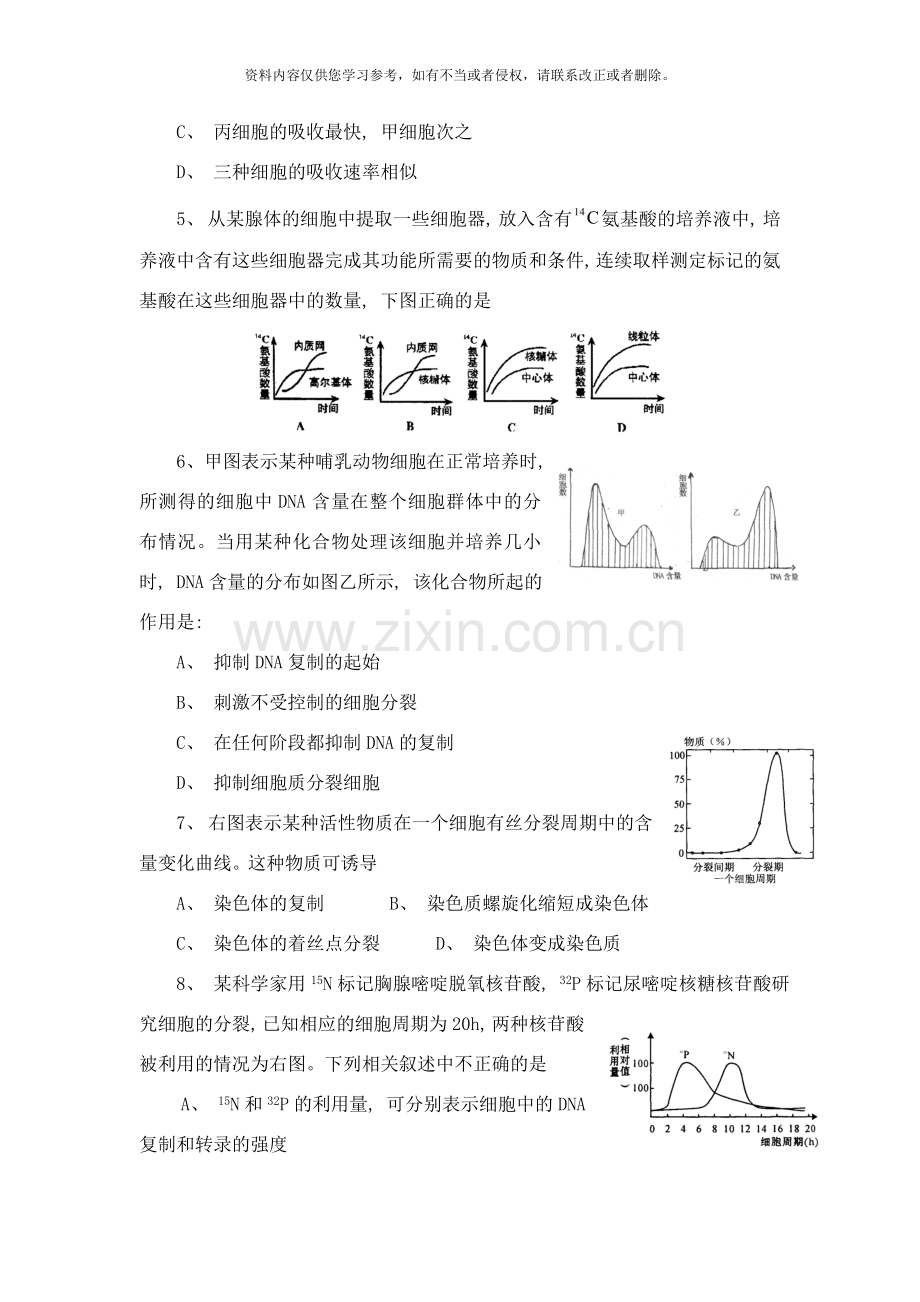 高三生物坐标曲线选择题专项强化训练样本.doc_第2页