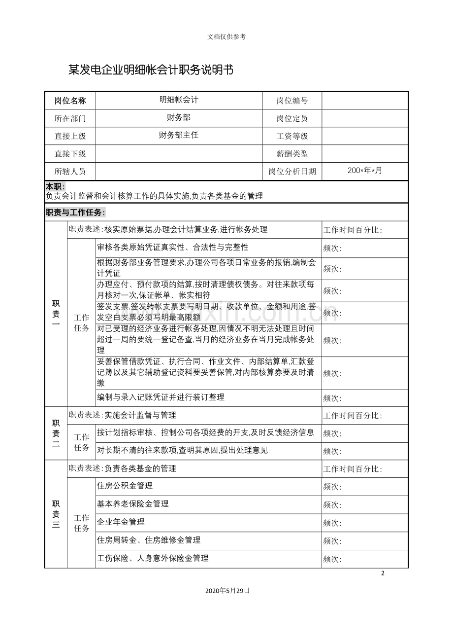 发电企业明细帐会计职务说明书.doc_第2页