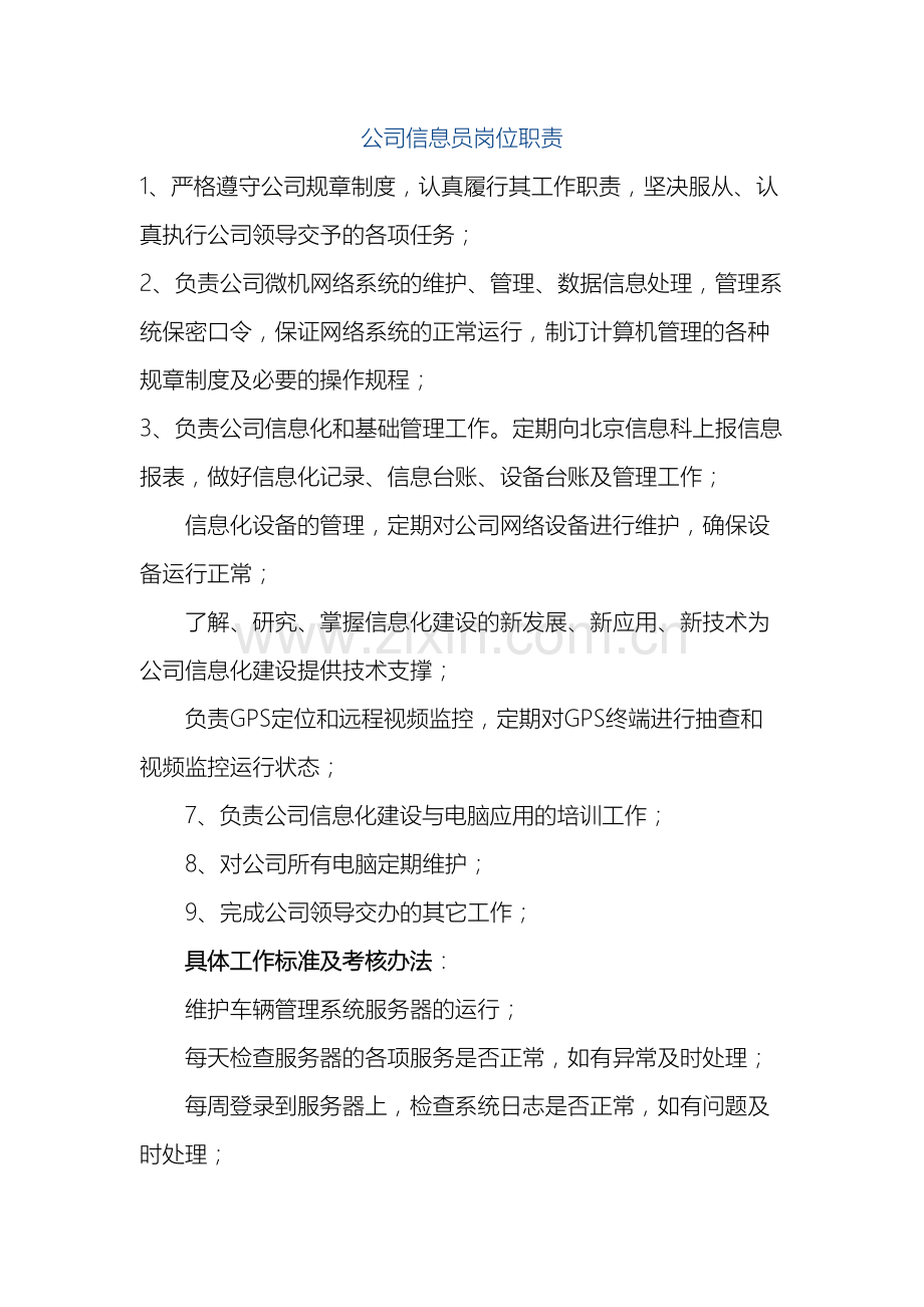 公司信息部的岗位职责.doc_第2页