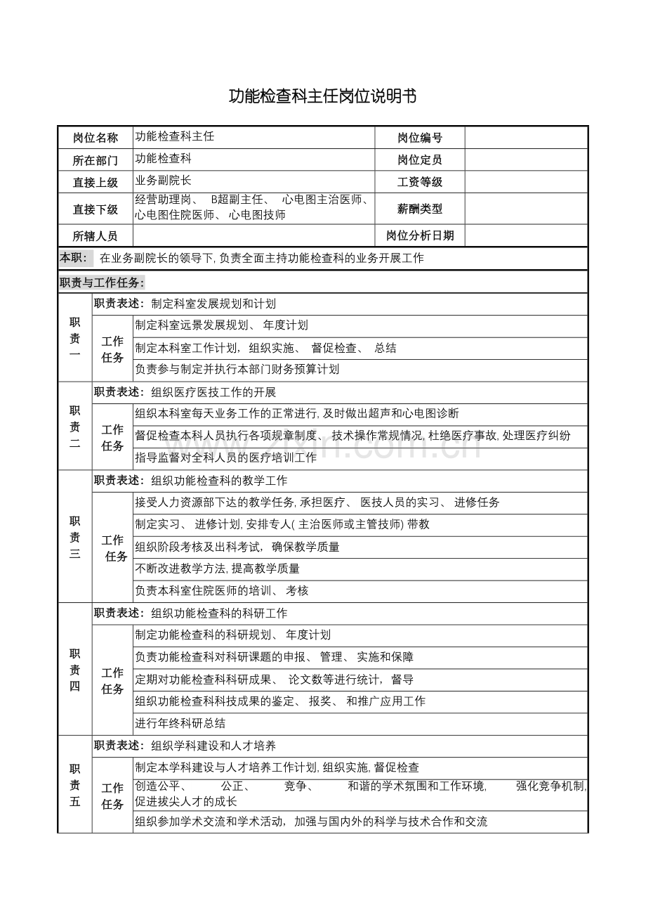 功能检查科主任岗位说明书.doc_第2页