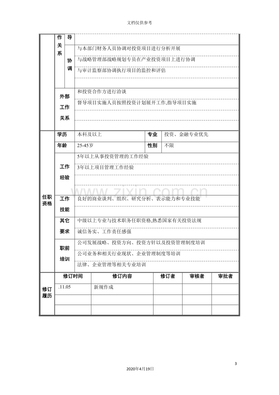 公司资产管理部职位说明书.doc_第3页