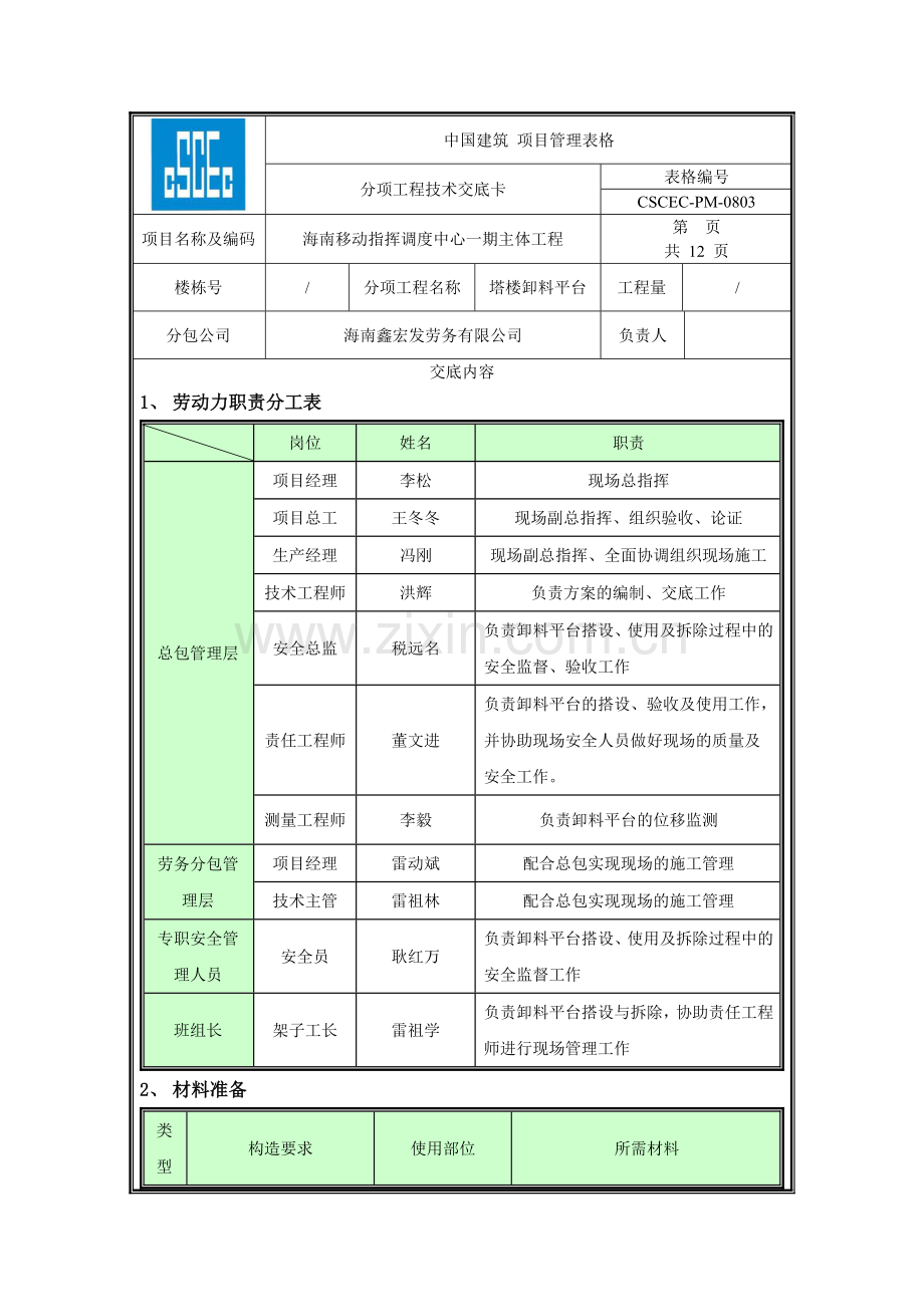 卸料平台技术交底.doc_第1页