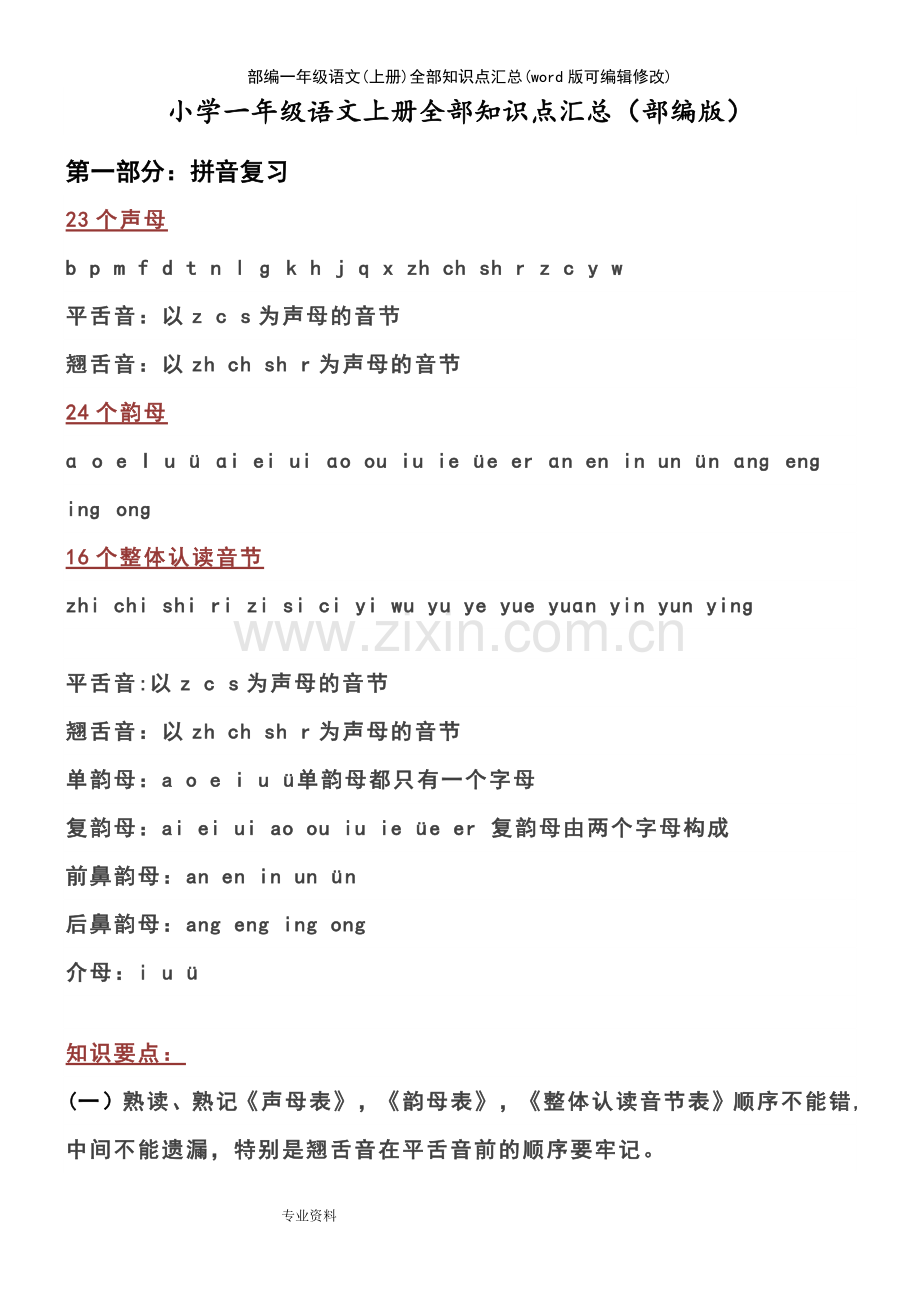 部编一年级语文(上册)全部知识点汇总.pdf_第2页