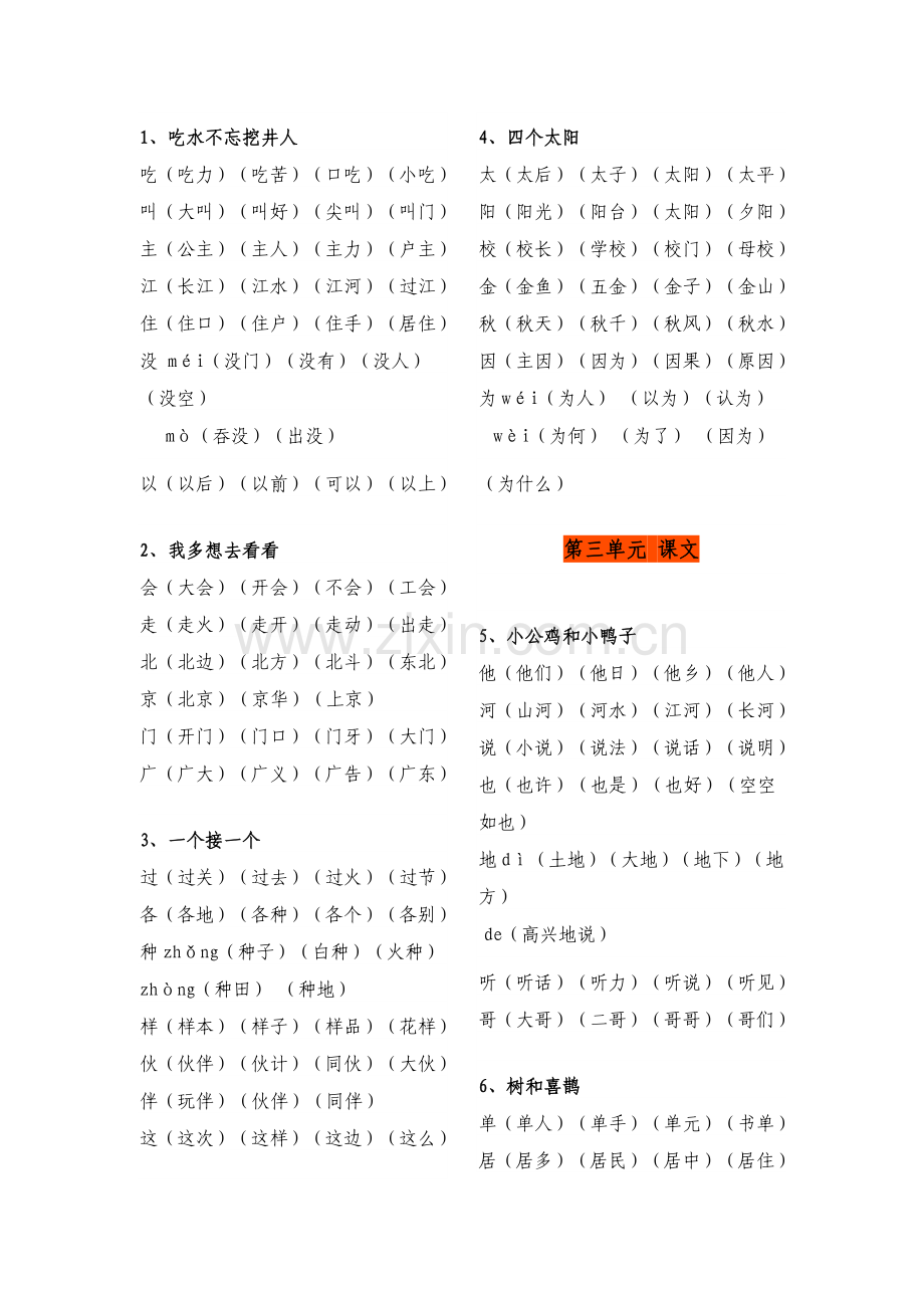 -【2019年整理】新版部编版小学语文一年级下册全册生字组词.doc_第2页