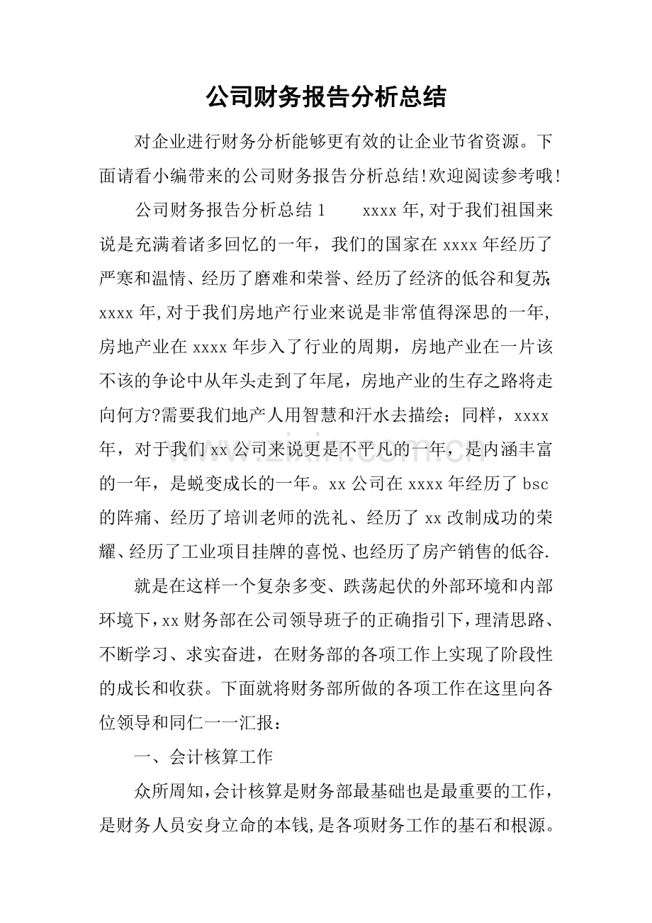 公司财务报告分析总结.docx_第1页