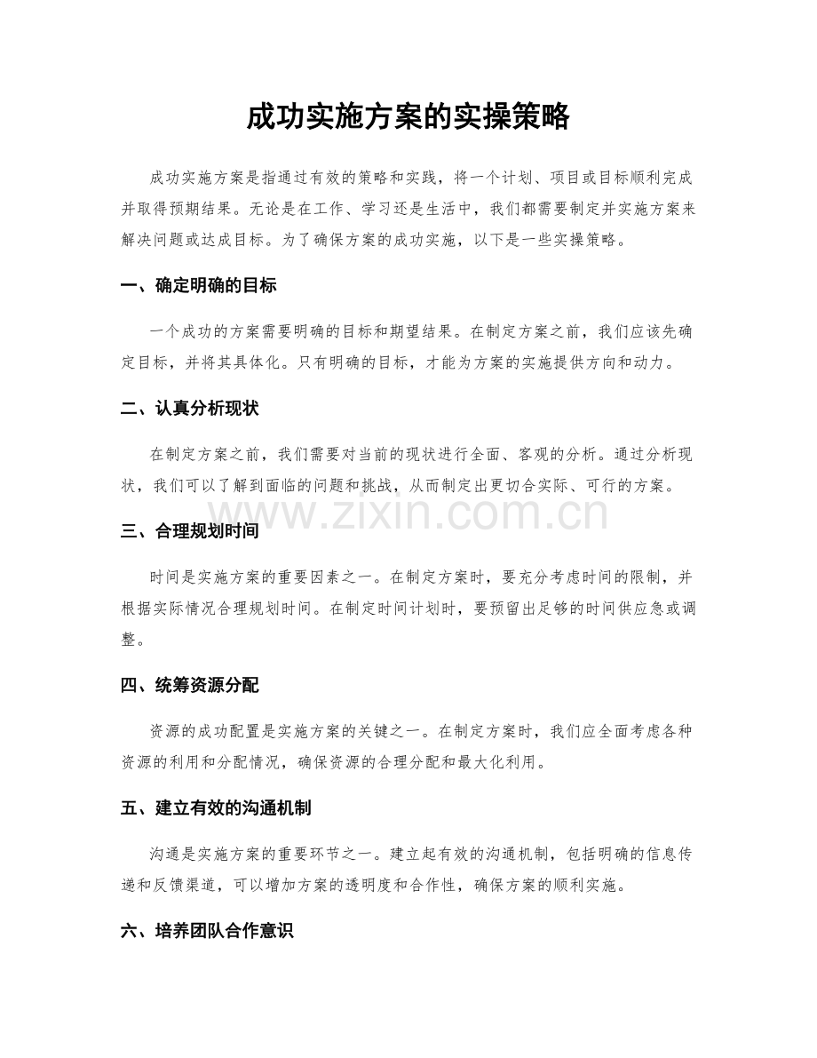 成功实施方案的实操策略.docx_第1页