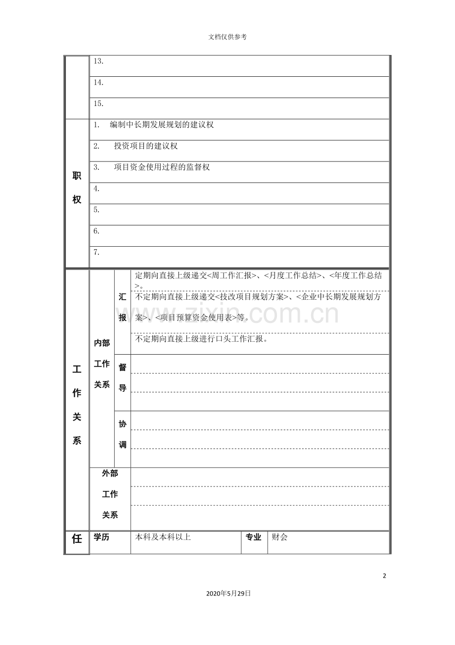 江动股份企管计划部投资规划员职位说明书.doc_第3页