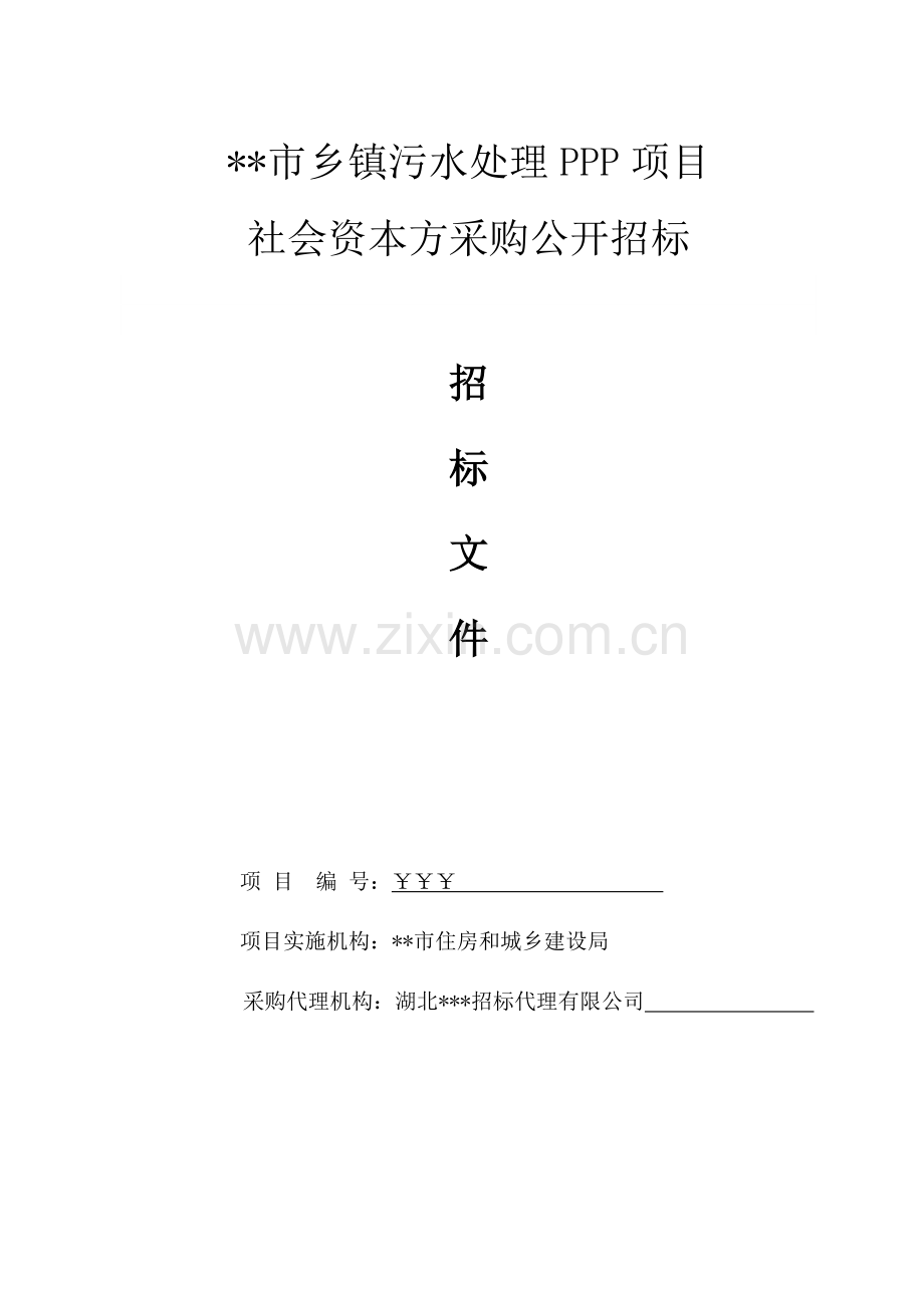 某乡镇污水处理PPP项目招标文件.docx_第1页