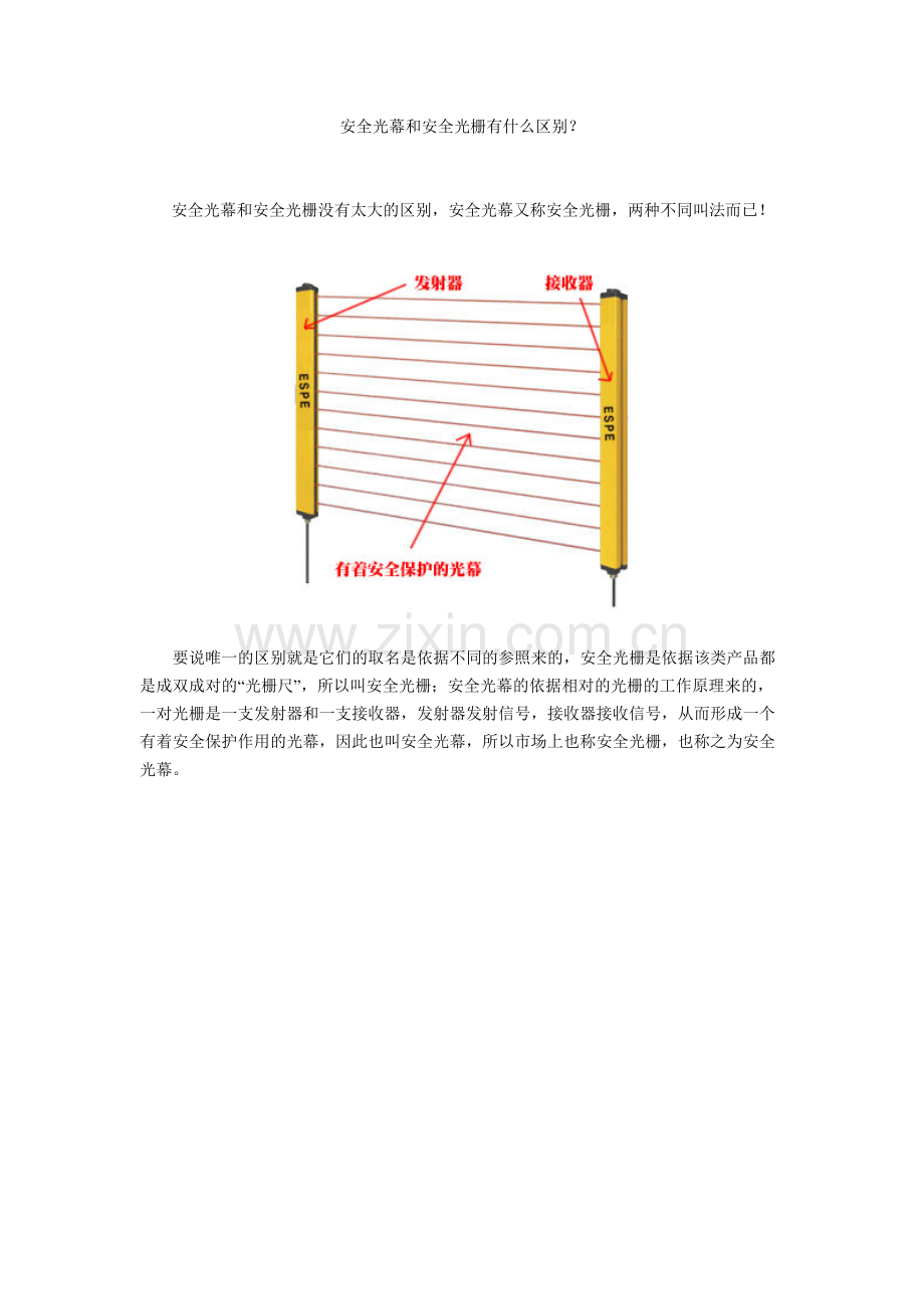 安全光幕和安全光栅有什么区别？.doc_第1页