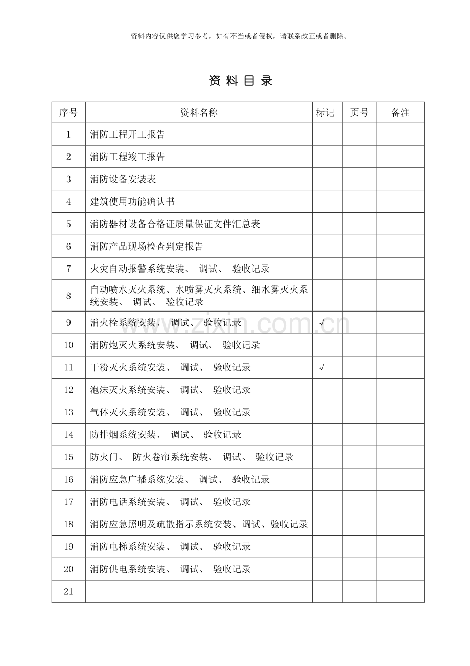 消防工程竣工资料模板.doc_第3页