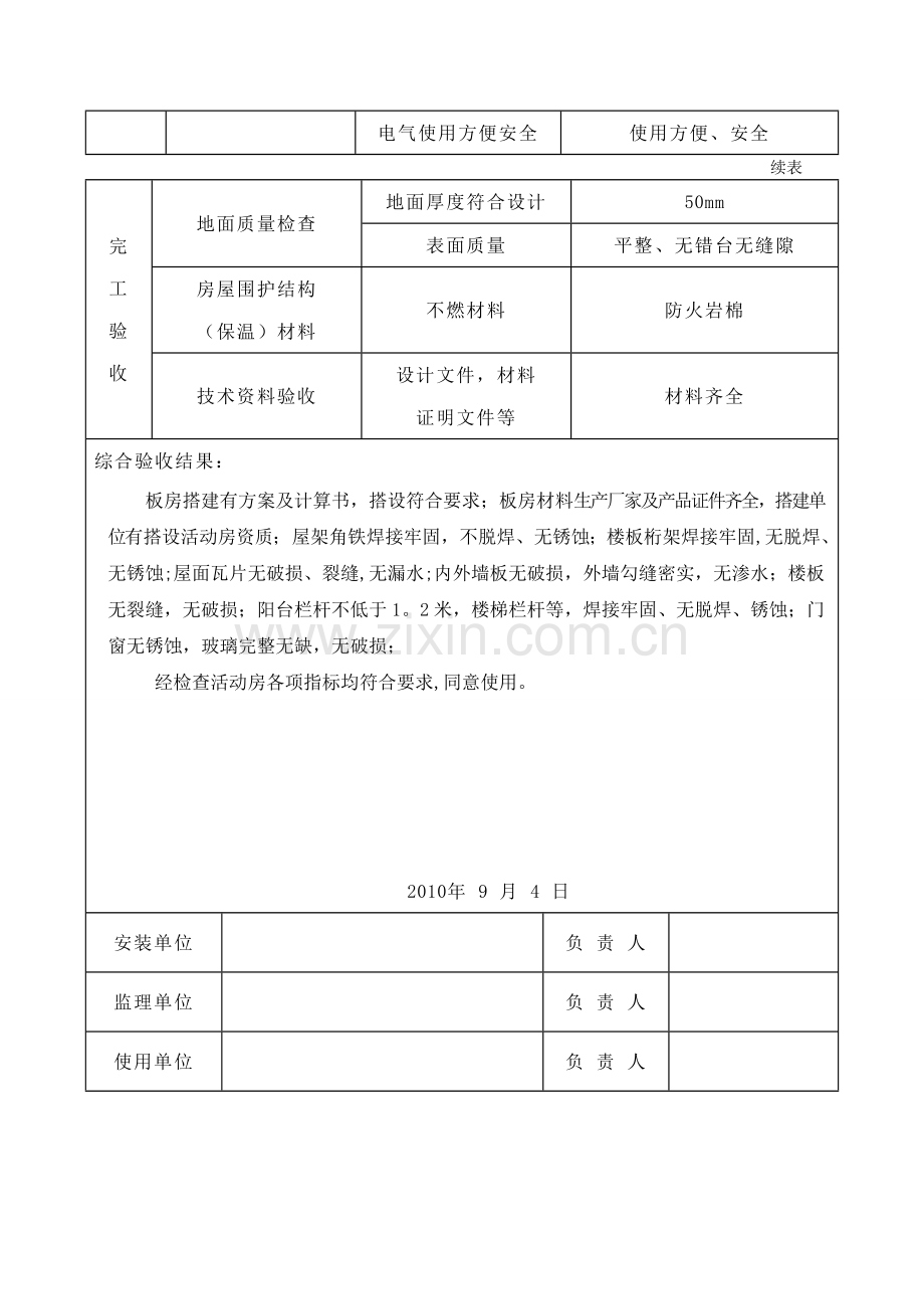 临建房屋工程安装质量检查验收表2016.doc_第2页