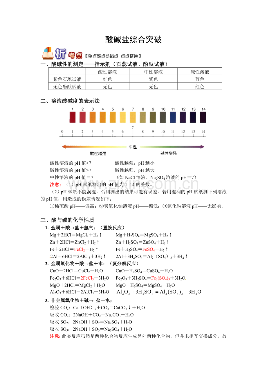 中考化学复习-酸碱盐综合突破.doc_第1页