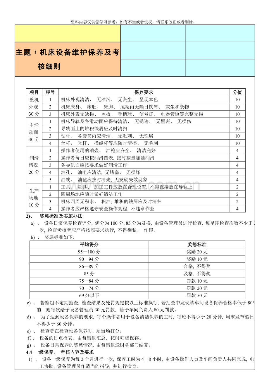 机床设备维护保养细则模板.doc_第2页