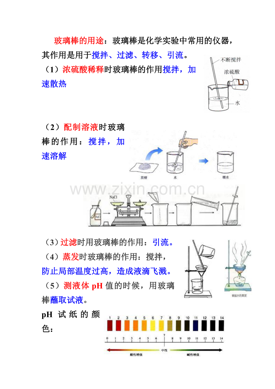 初中化学中玻璃棒的作用MicrosoftWord文档.doc_第1页