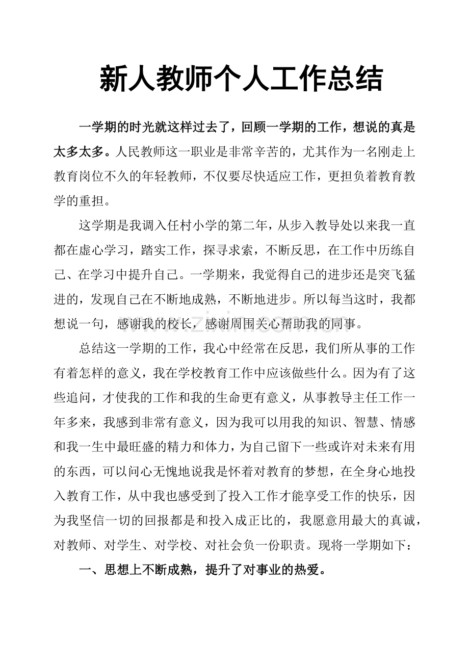 新人教师个人工作总结.doc_第1页