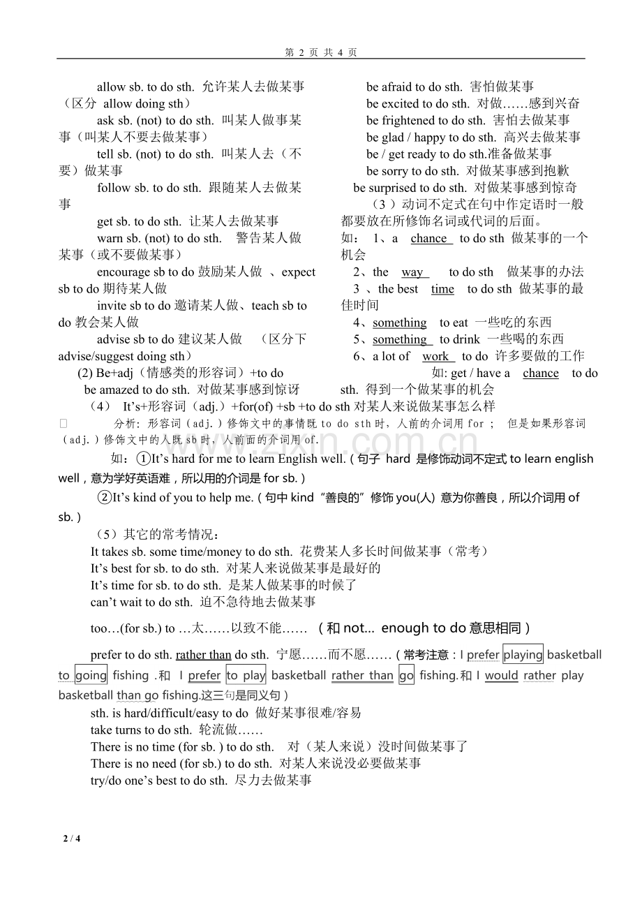 初中中考常见非谓语动词最全总结(2).doc_第2页