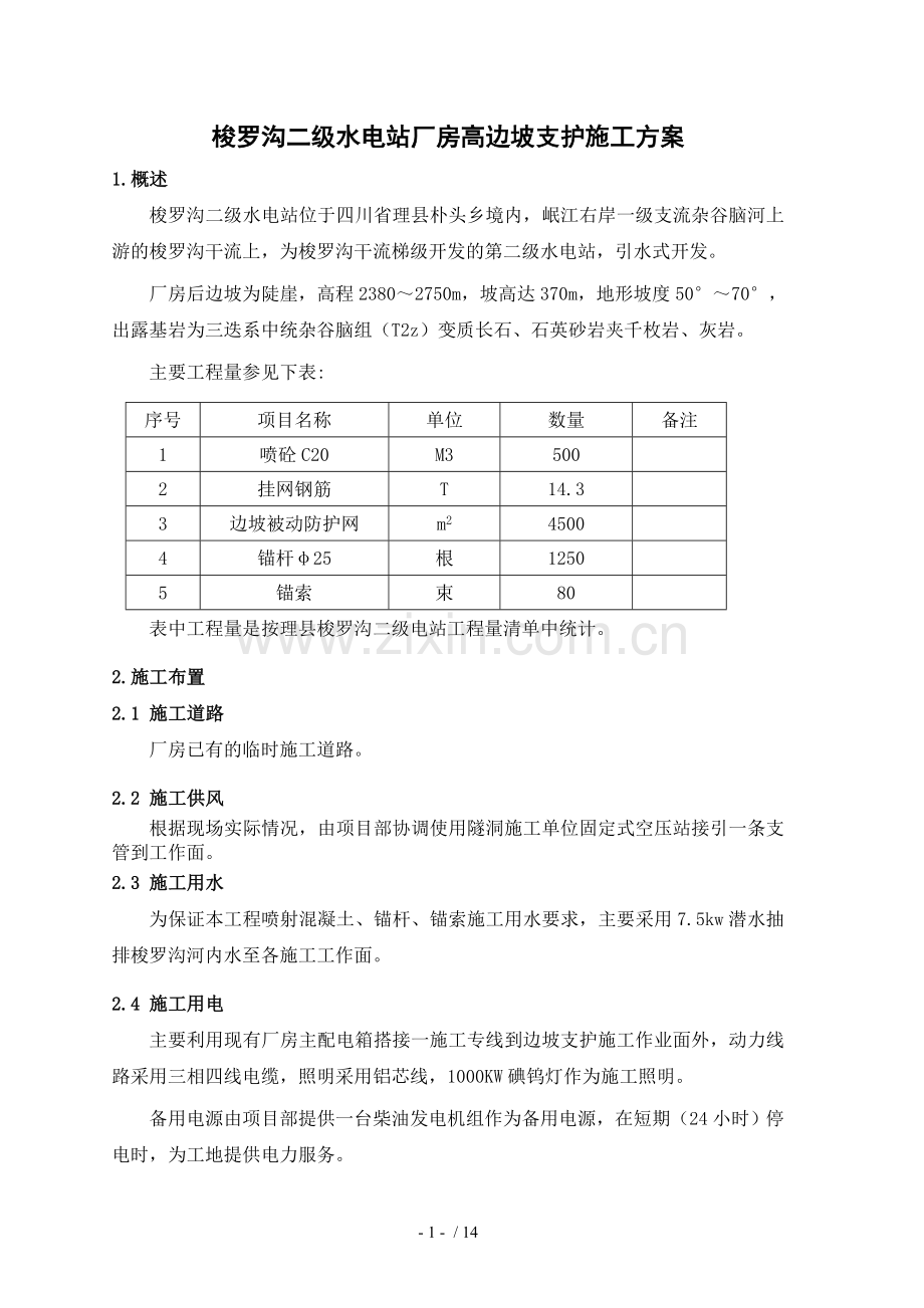 高边坡支护施工方案.doc_第1页