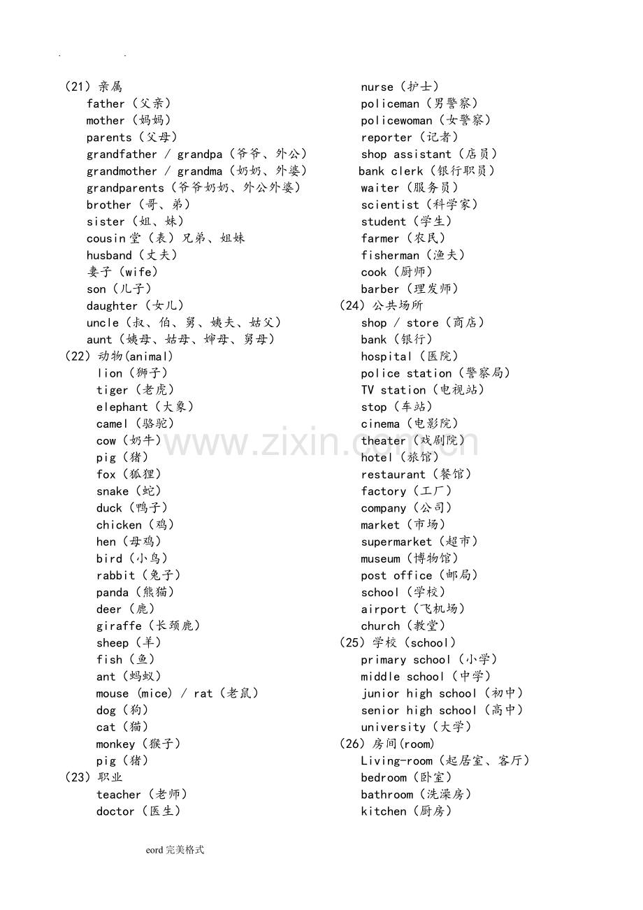 初中英语单词分类大全(打印版)(2).doc_第3页