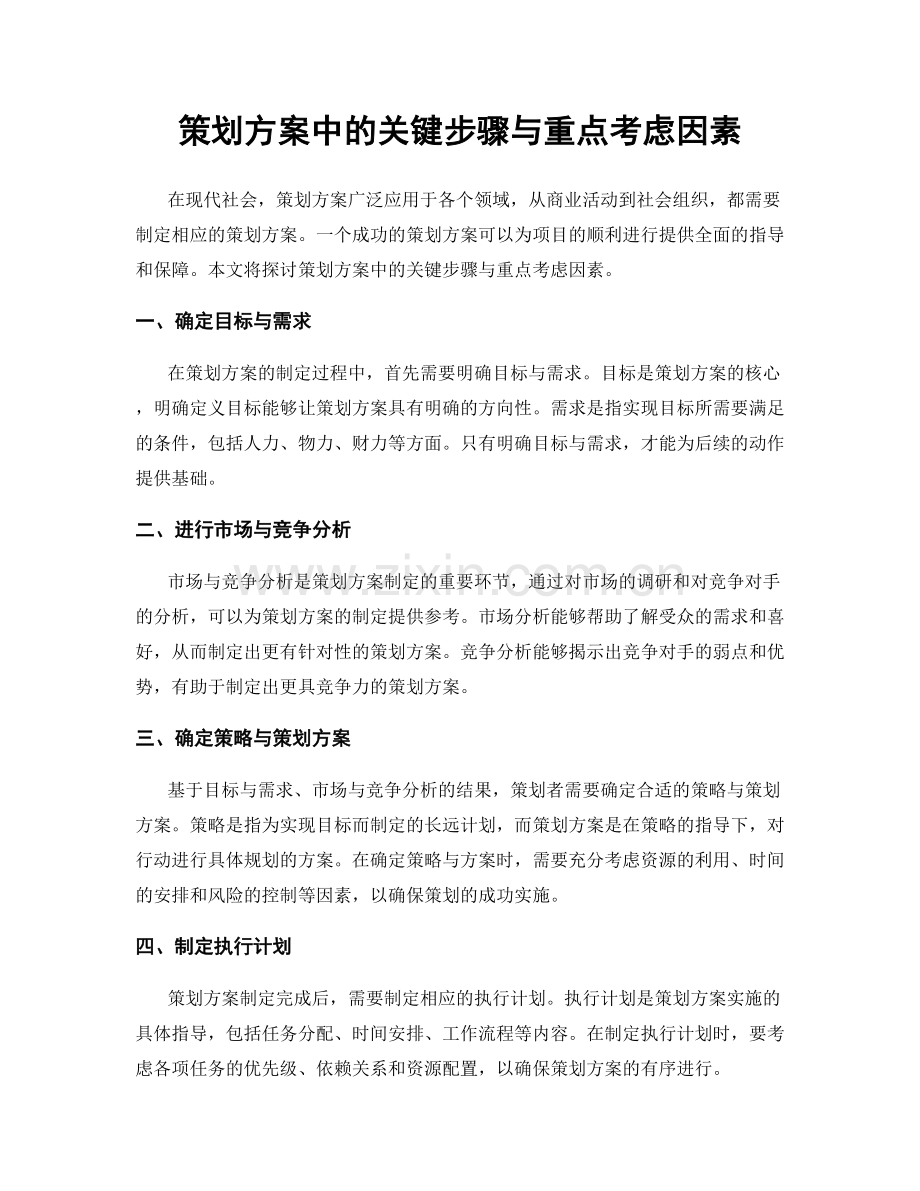 策划方案中的关键步骤与重点考虑因素.docx_第1页