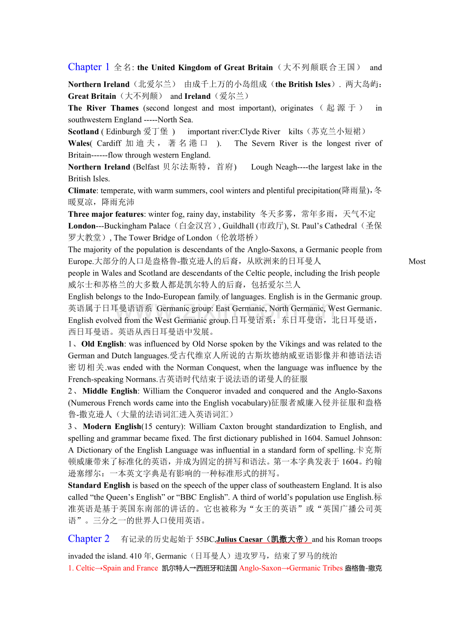 英语国家概况--谢福之-复习资料.doc_第1页