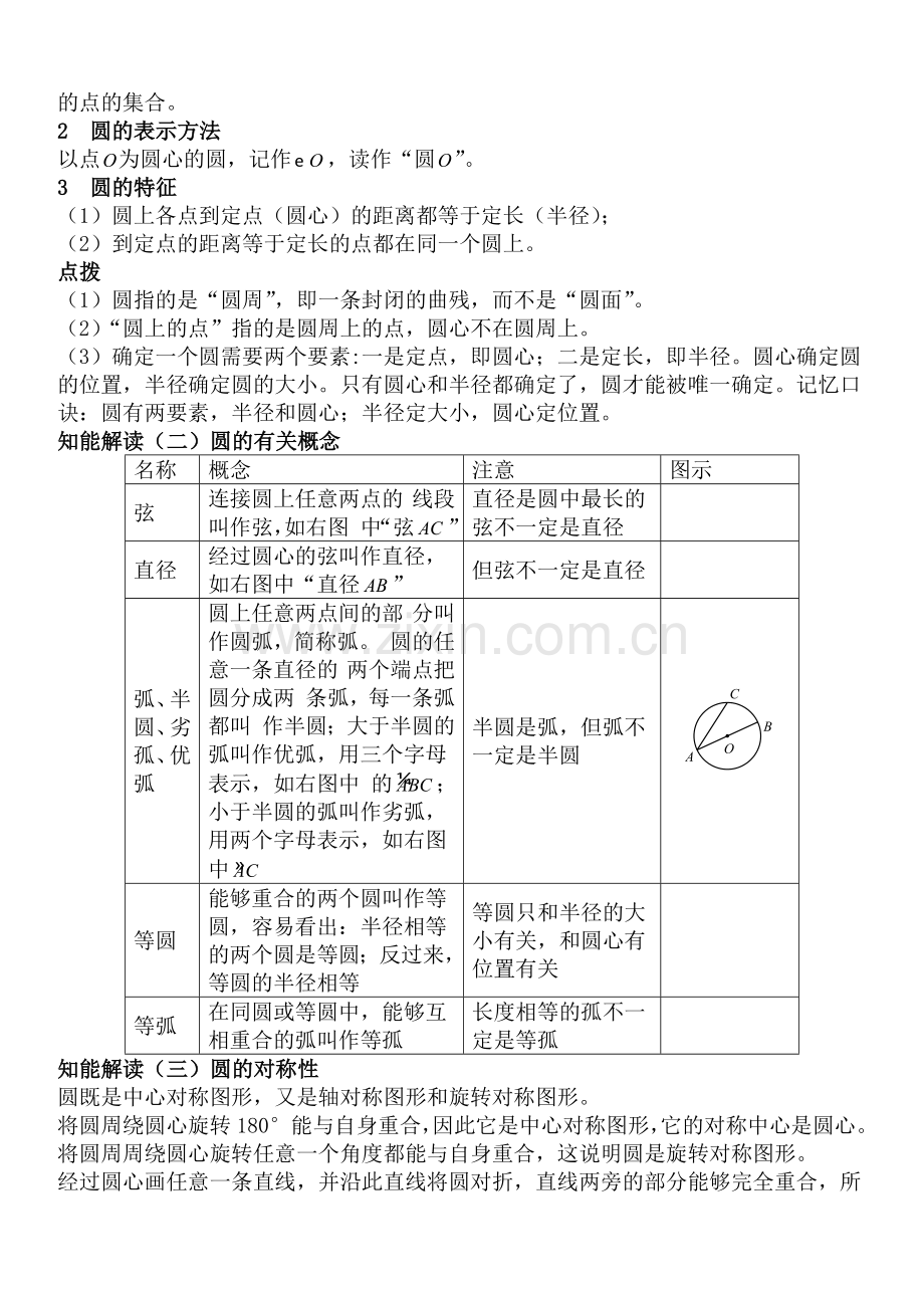 人教版九年级上册-初中数学中考知识点聚焦+第二十章-圆.docx_第3页