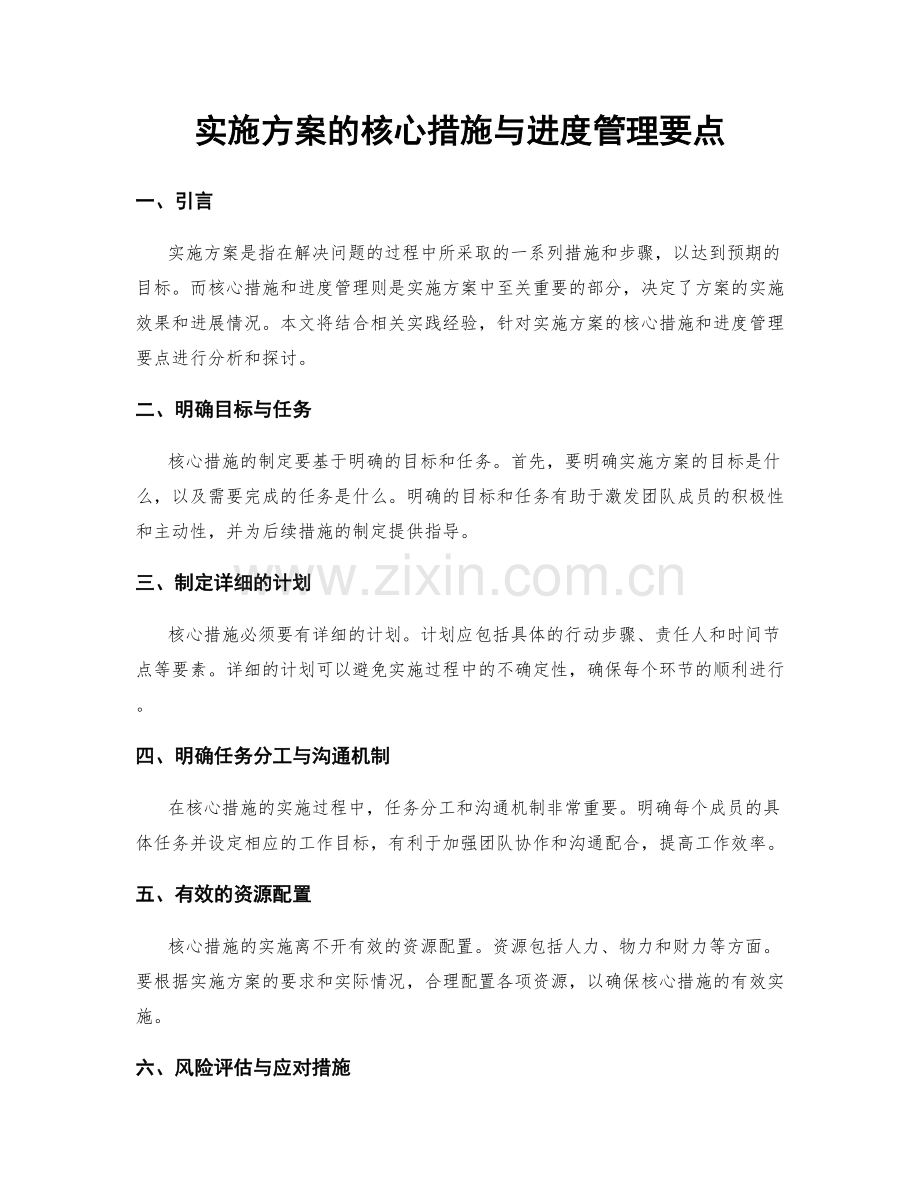 实施方案的核心措施与进度管理要点.docx_第1页