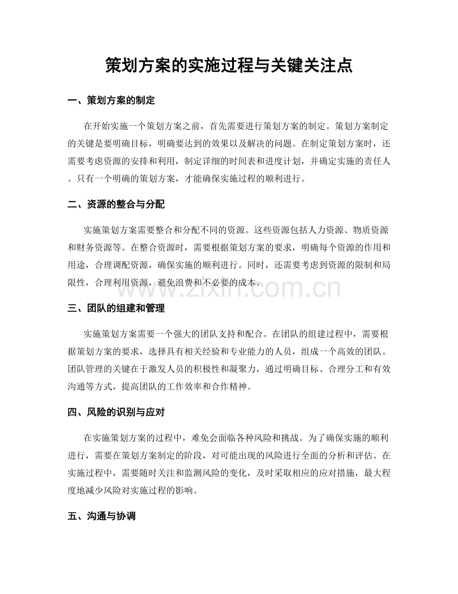 策划方案的实施过程与关键关注点.docx_第1页