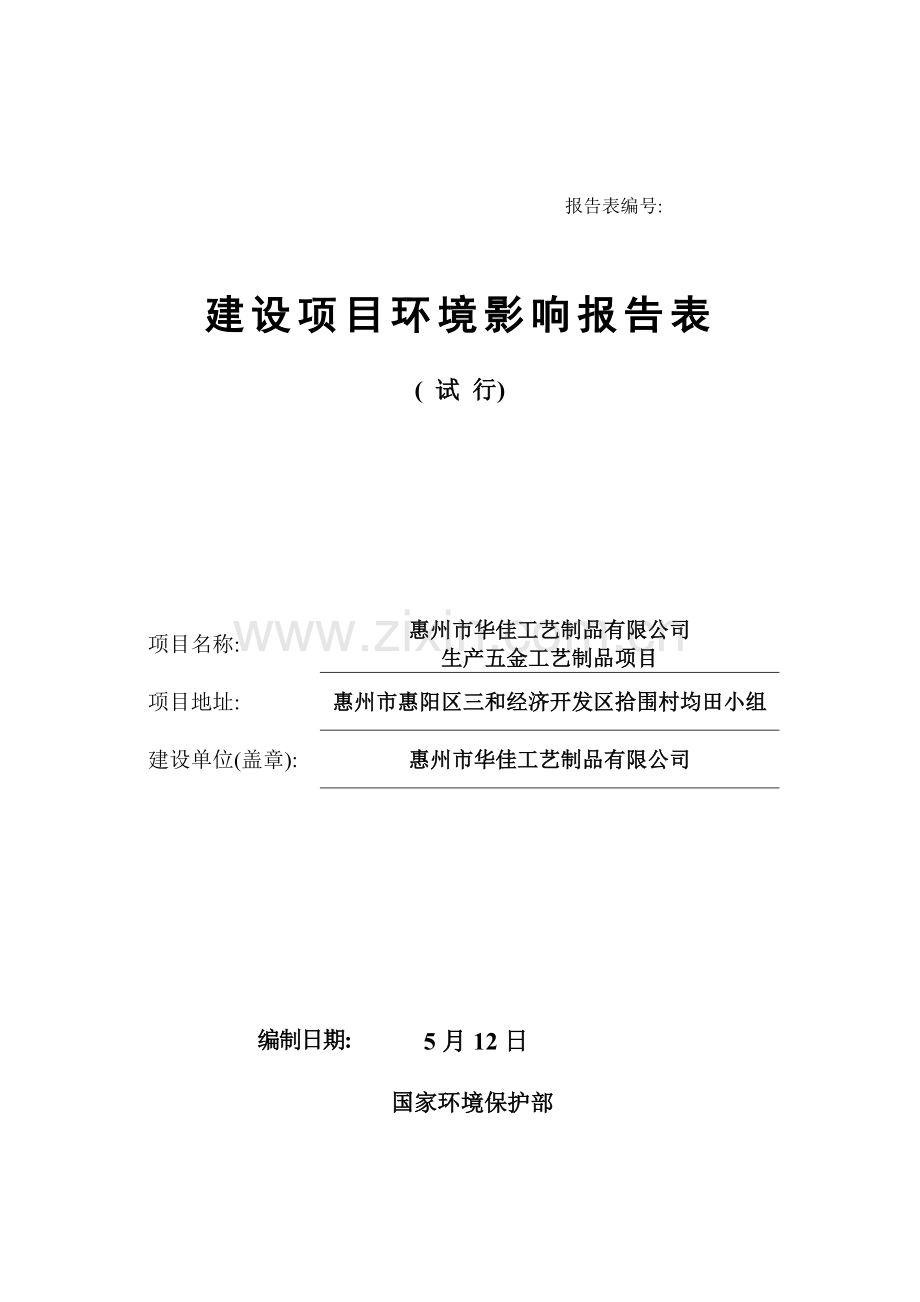 工艺制品有限公司建设项目环境影响报告表.doc_第1页