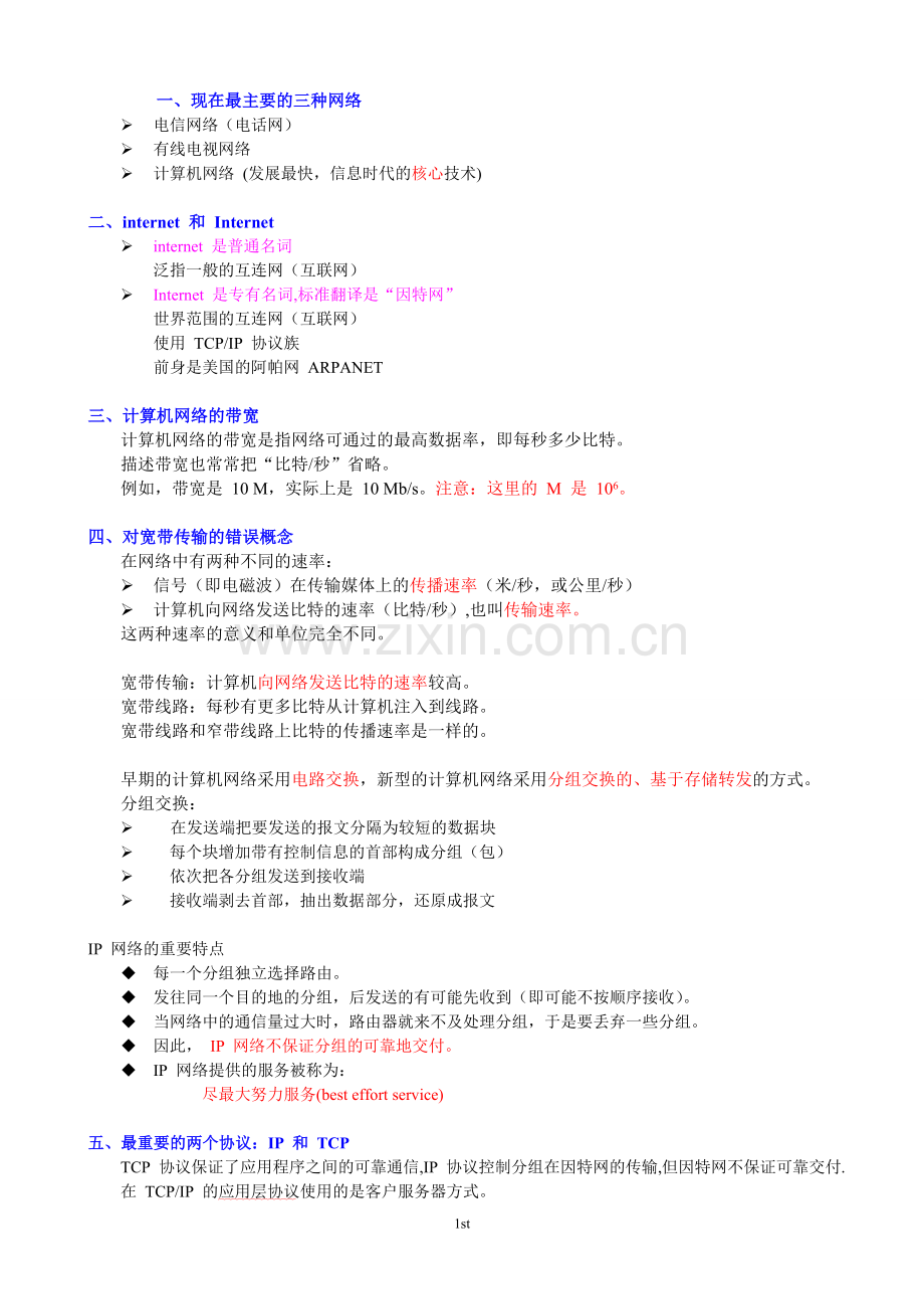 计算机网络重点知识总结-谢希仁版(2).doc_第1页