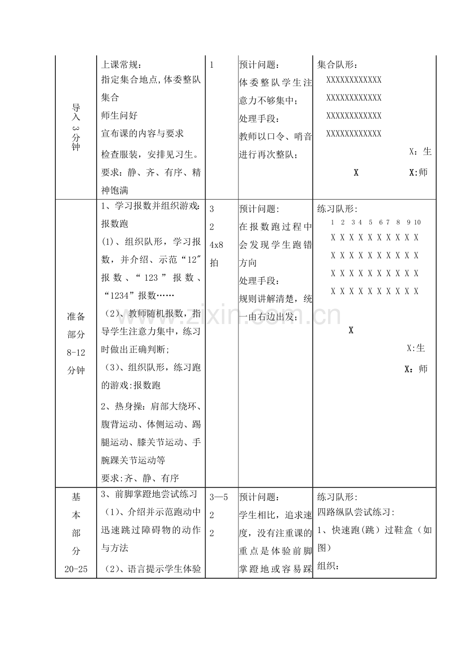 小学体育课教案快速跑与游戏.doc_第3页