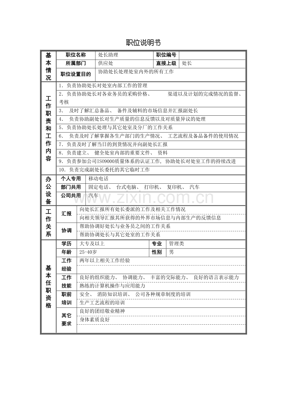 供应处处长助理职位说明书.doc_第2页