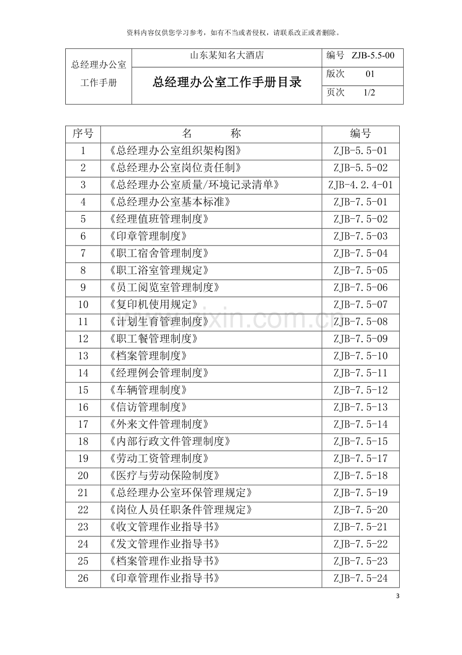 公司总经理办公室工作手册模板.doc_第3页