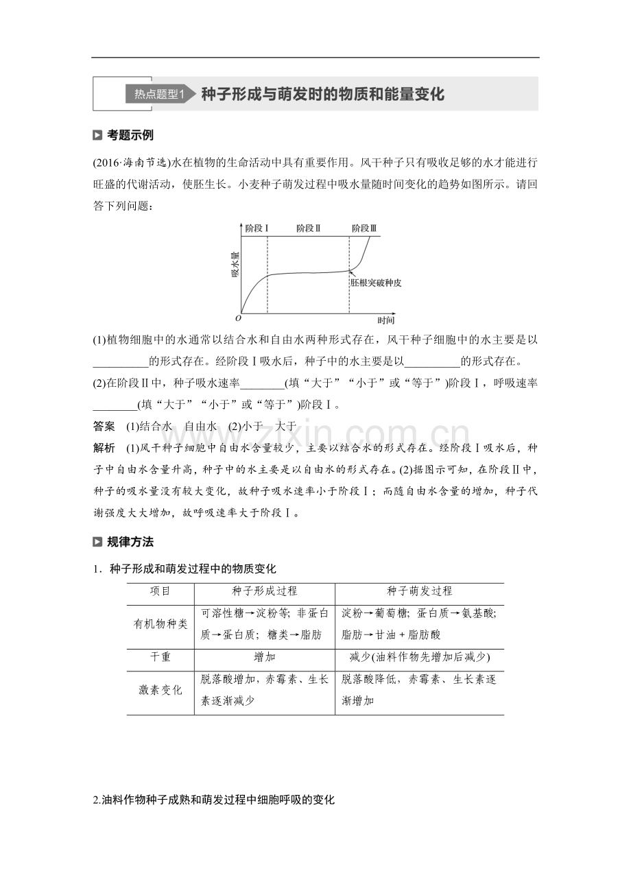 2020高考生物通用版提分大二轮复习讲义：专题一细胞的分子组成、基本结构和生命历程热点题型1含答案.doc_第1页