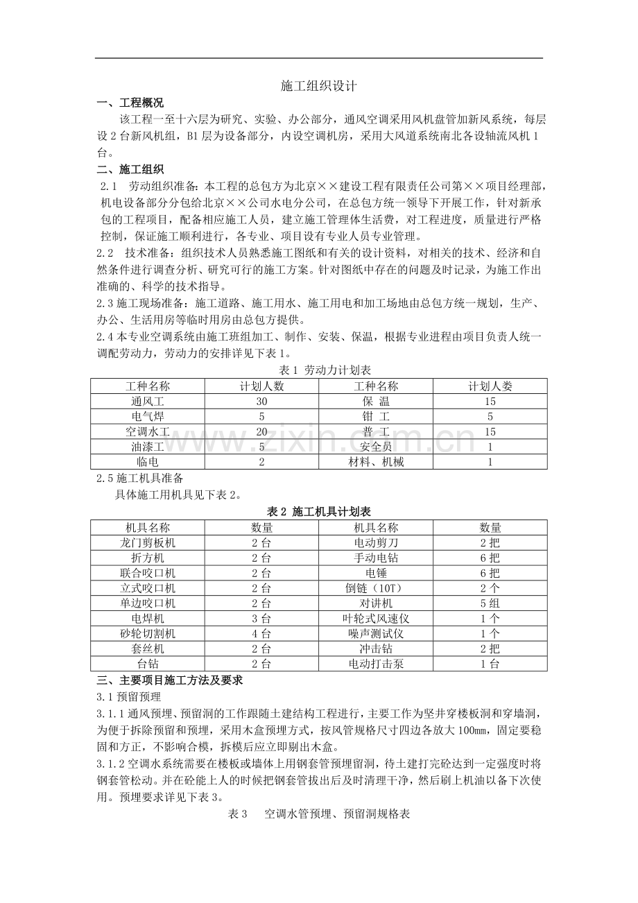 办公楼空调工程施工组织设计.doc_第1页