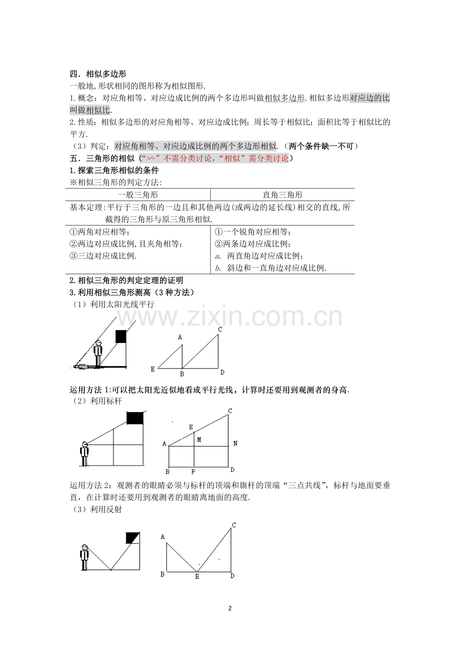 第四章图形的相似(知识点).doc_第2页