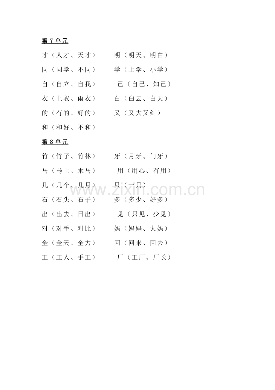 -【复习好助手】新部编版小学语文一年级上册知识点汇总.doc_第3页