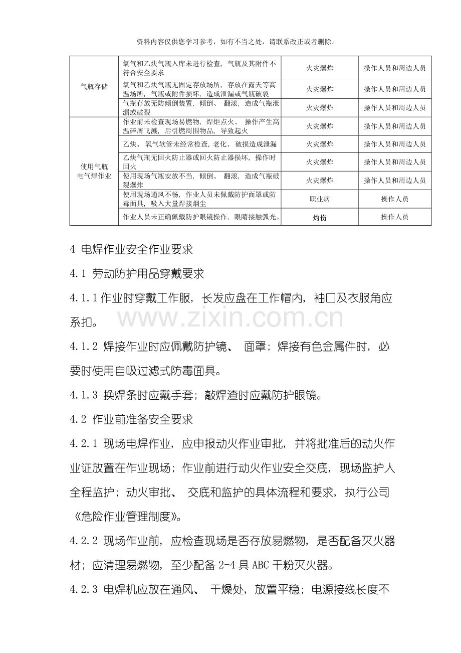 电焊气焊作业岗位安全操作规程及危险源辨识样本.doc_第2页