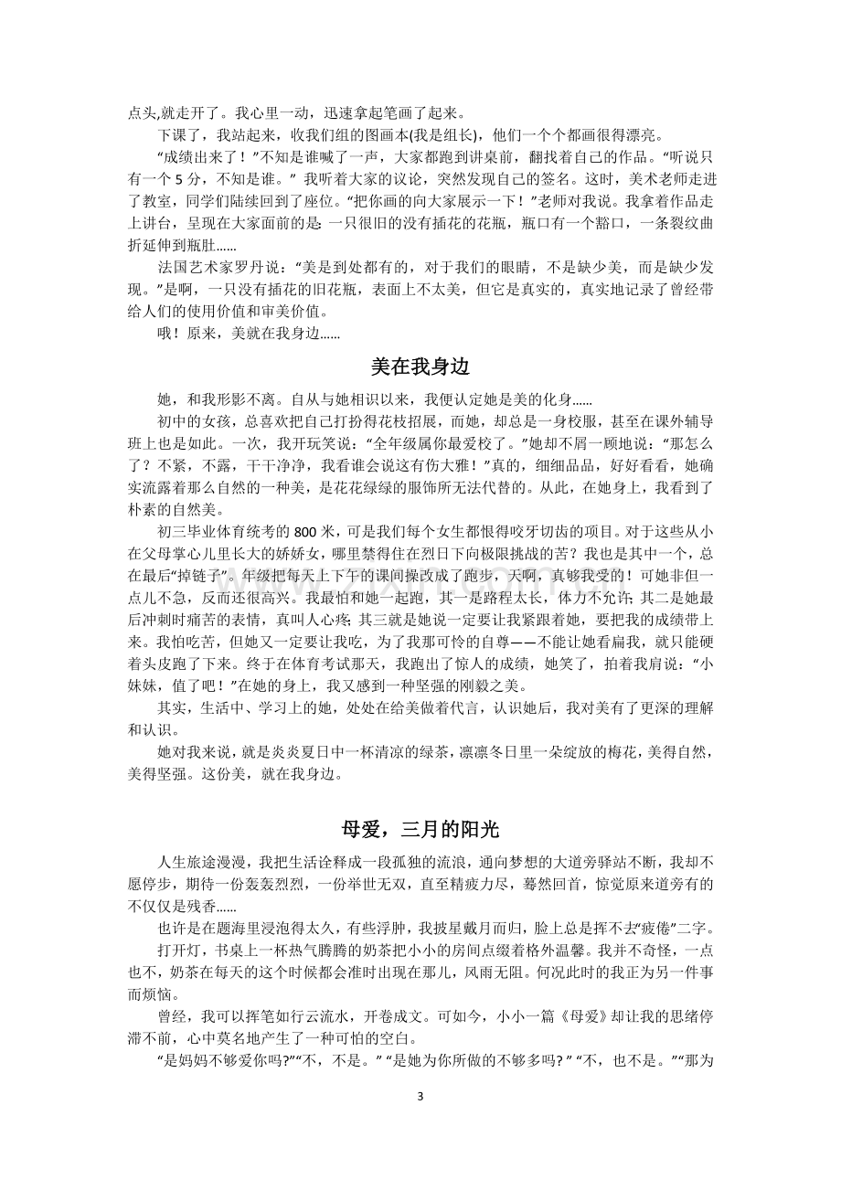 中考满分作文之记叙文范文及点评.doc_第3页