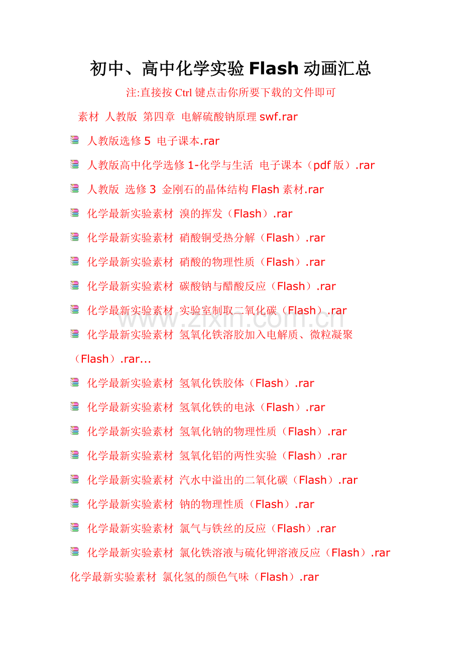 -初中高中化学实验Flash动画汇总剖析.doc_第1页