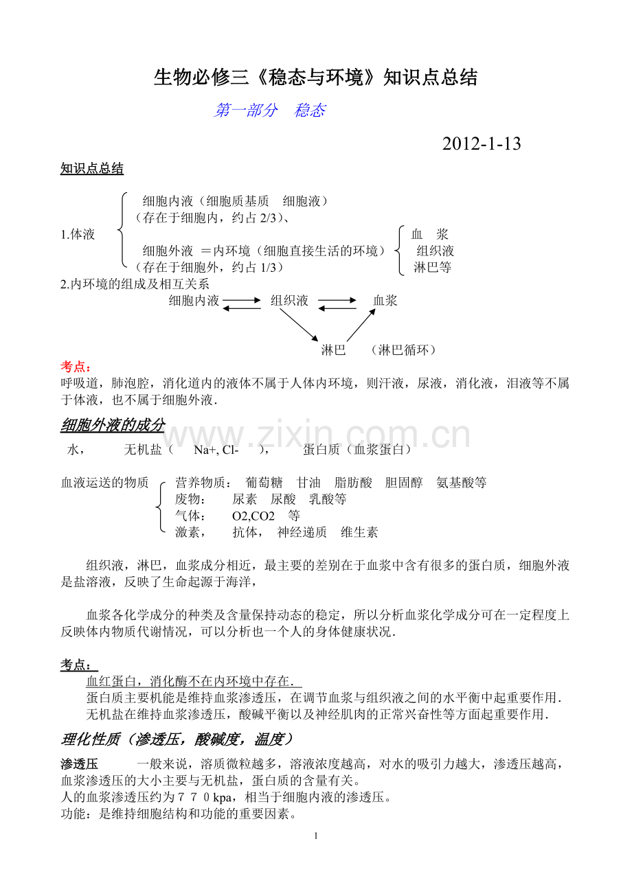 高二生物必修三知识点总结.pdf_第1页