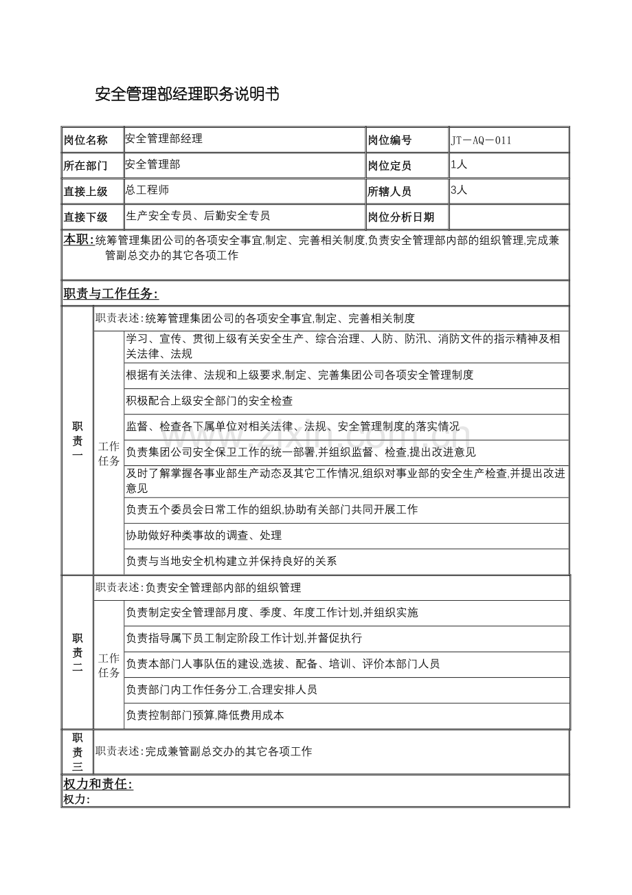 安全管理部经理的职务说明书.doc_第2页