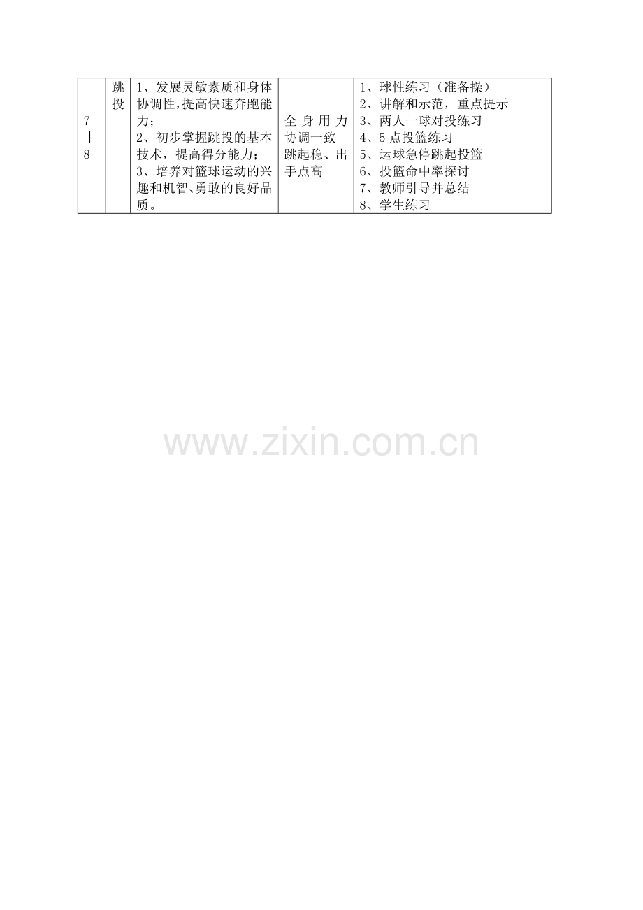 八年级《篮球变向运球、跳投》单元教学计划及教案.doc_第3页