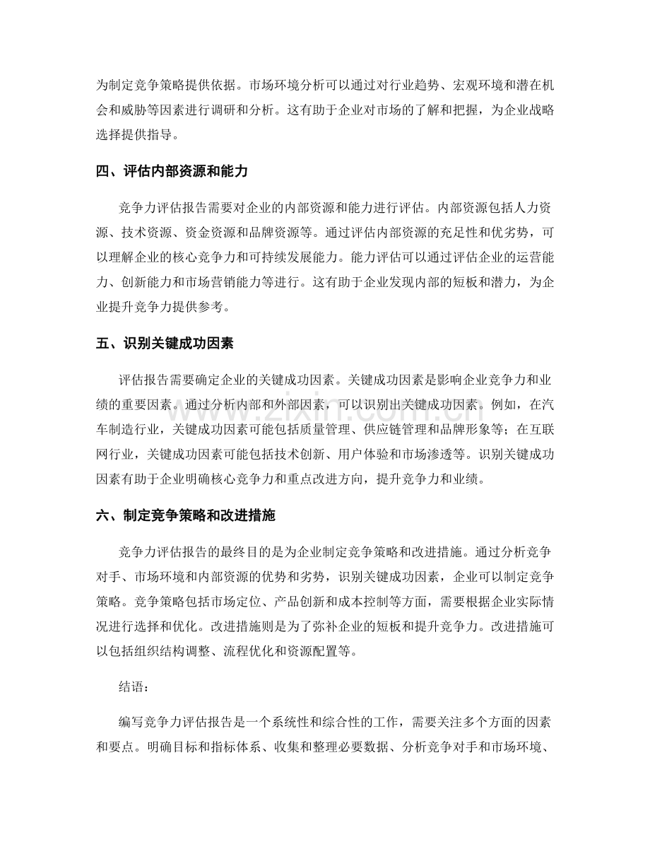 竞争力评估报告的编写与关键成功因素.docx_第2页